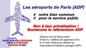 Les aéroports de Paris (ADP) Non à leur privatisation !