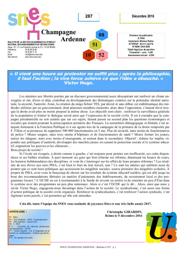 Bulletin décembre 2016