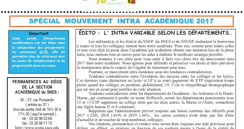 Bulletin intra 2017