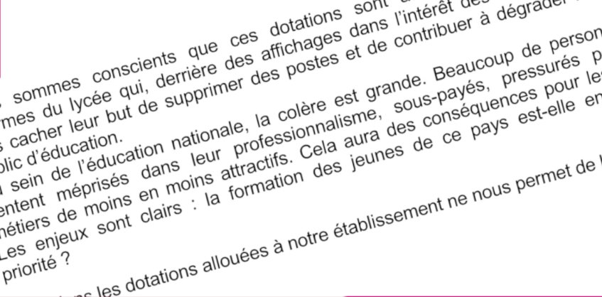 Dénoncer les conditions de rentrée 2019